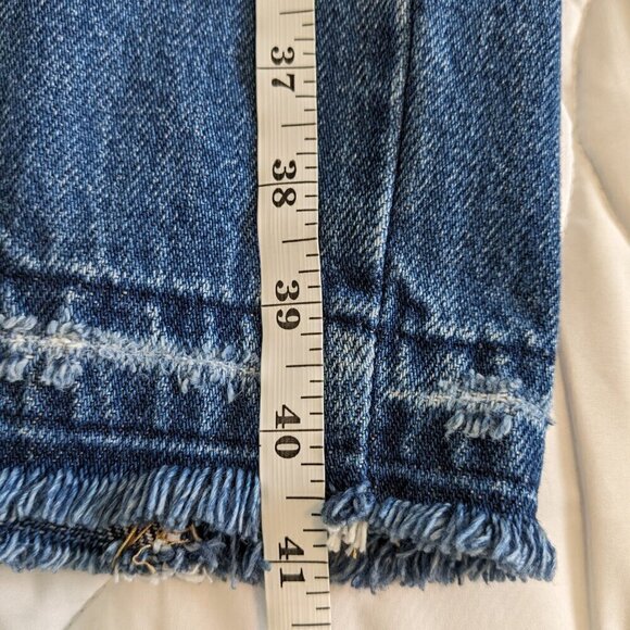 Kancan Medora 90's Straight leg Jeans Women 7/27 Hi-Rise Denim Raw Slit Leg Hem - Picture 16 of 16